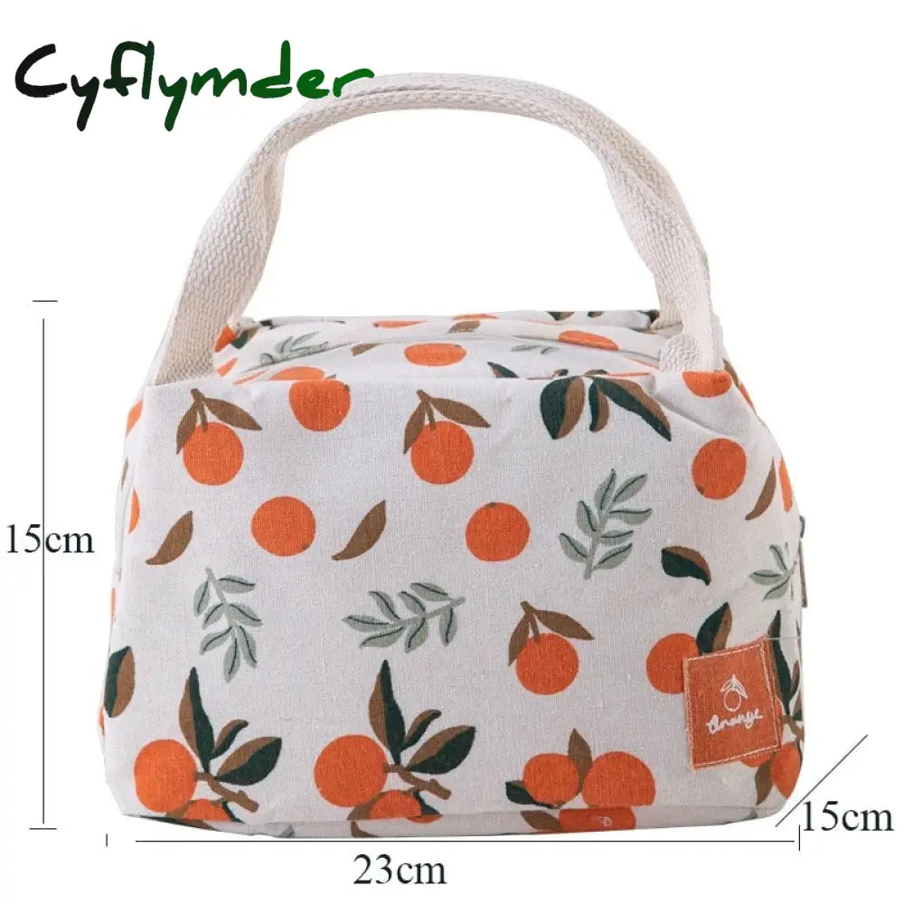 Cyflymder 1 Pc Cute Fruit Lunch Bag For Women Portable Insulated Thermal Bento Pouch Container