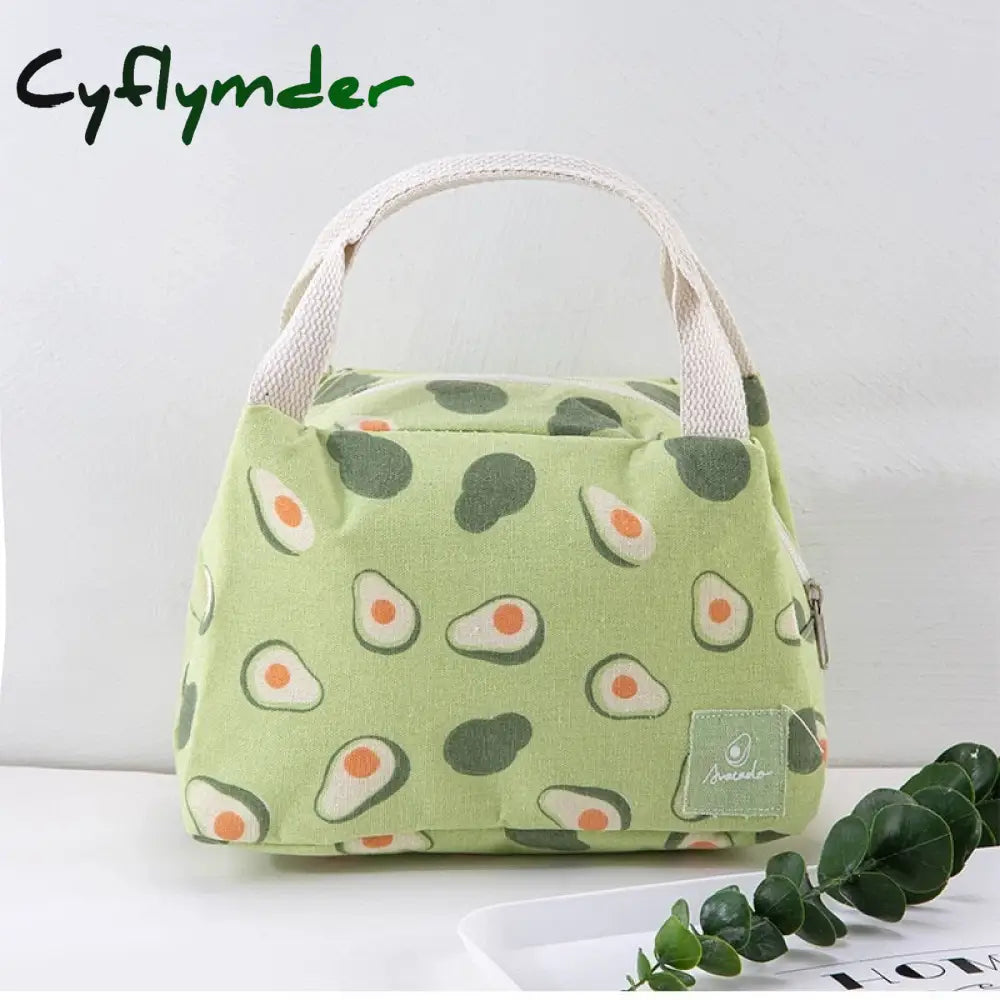 Cyflymder 1 Pc Cute Fruit Lunch Bag For Women Portable Insulated Thermal Bento Pouch Container