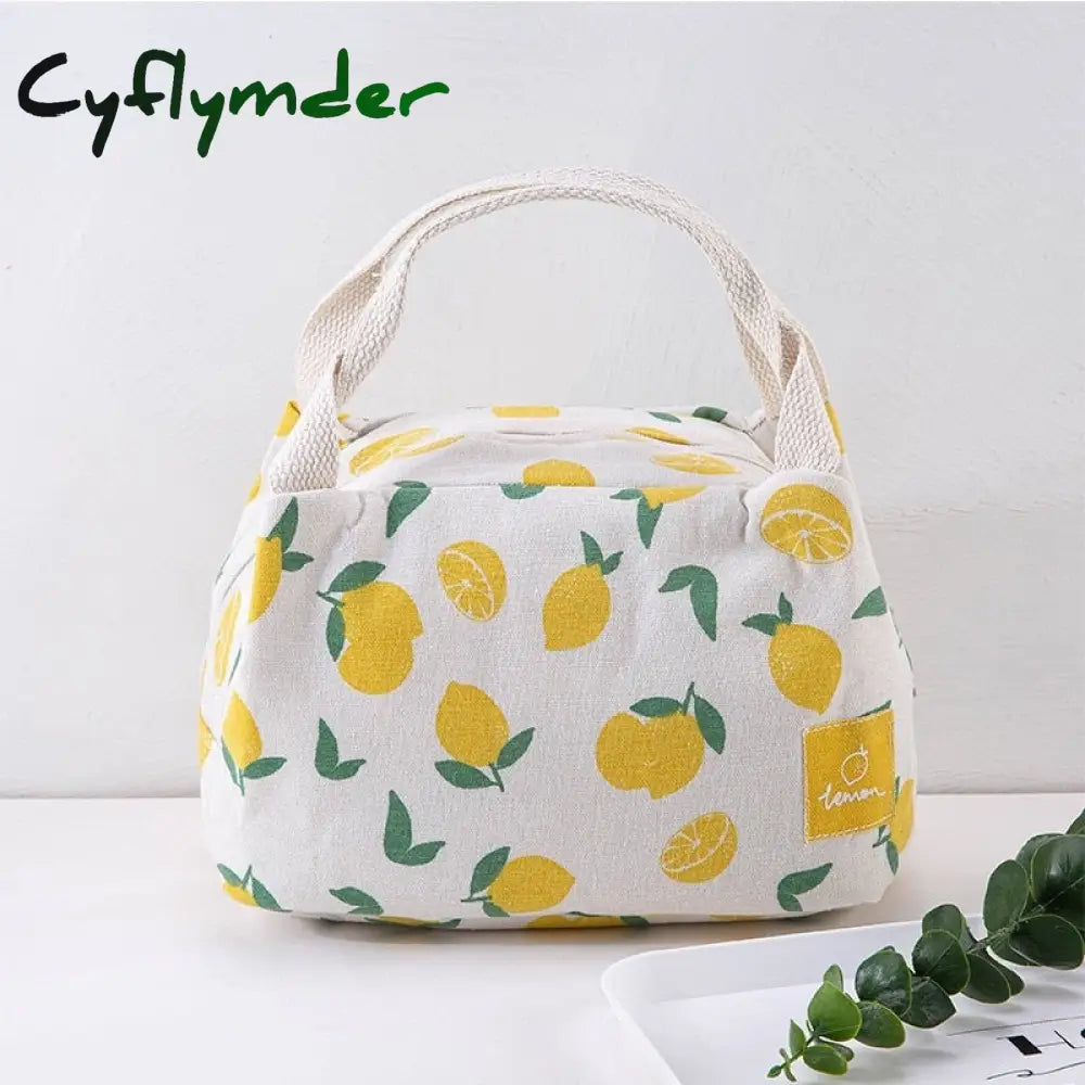 Cyflymder 1 Pc Cute Fruit Lunch Bag For Women Portable Insulated Thermal Bento Pouch Container