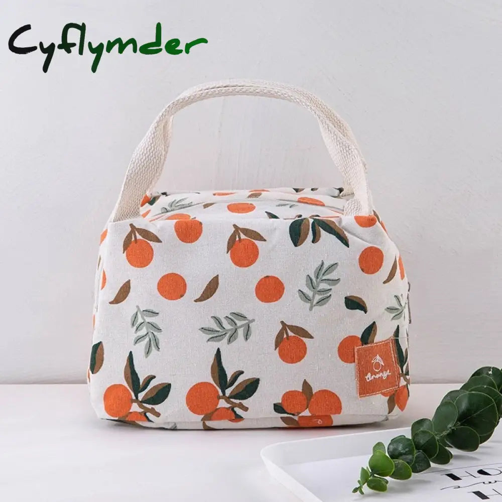 Cyflymder 1 Pc Cute Fruit Lunch Bag For Women Portable Insulated Thermal Bento Pouch Container