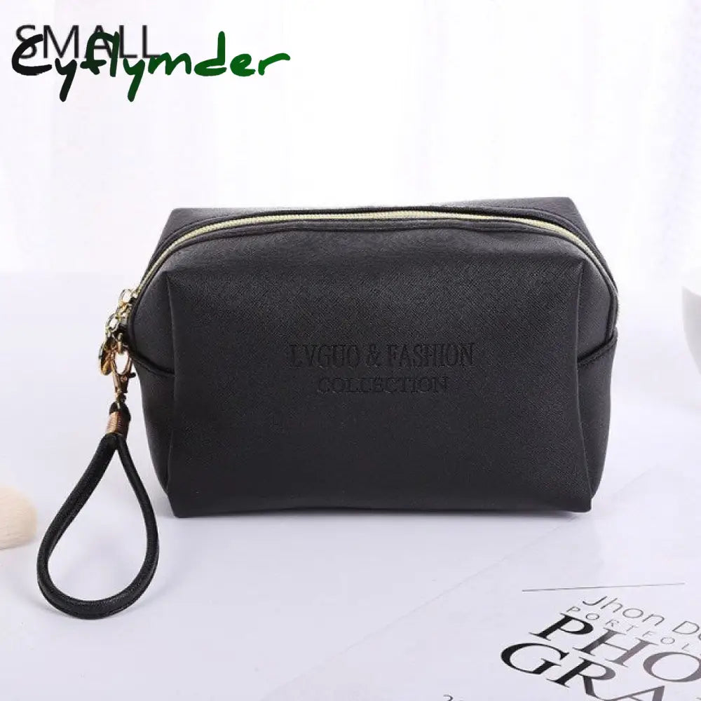 Cyflymder 1 Pc Large Women Cosmetic Bag Pu Leather Waterproof Zipper Make Up Travel Washing Makeup