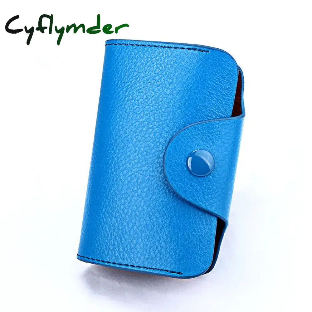 Cyflymder 1 Pc Men Card Holder Genuine Leather Business Wallet Women Credit Case Unisex Zipper Coin