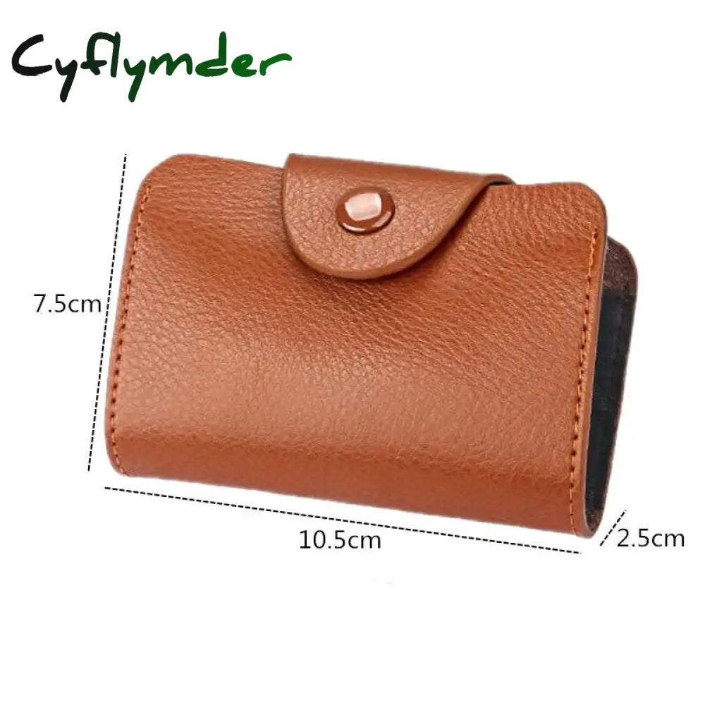 Cyflymder 1 Pc Men Card Holder Genuine Leather Business Wallet Women Credit Case Unisex Zipper Coin