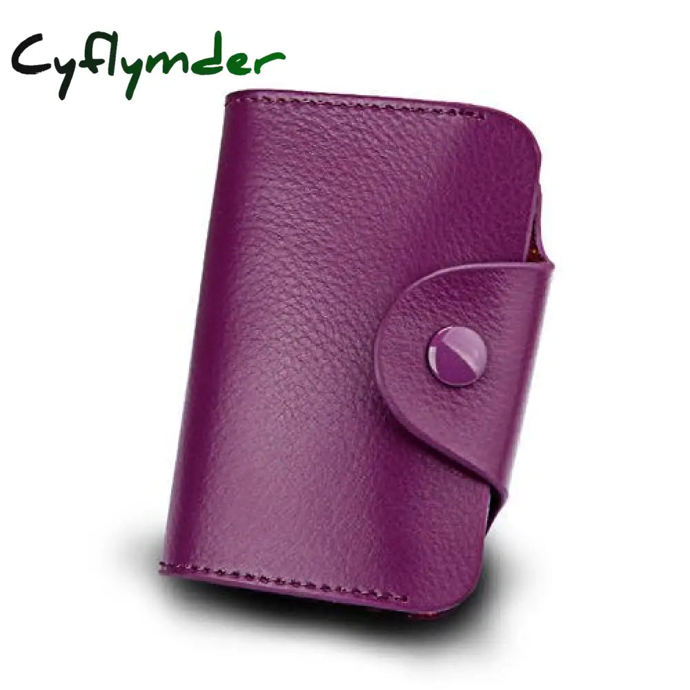 Cyflymder 1 Pc Men Card Holder Genuine Leather Business Wallet Women Credit Case Unisex Zipper Coin