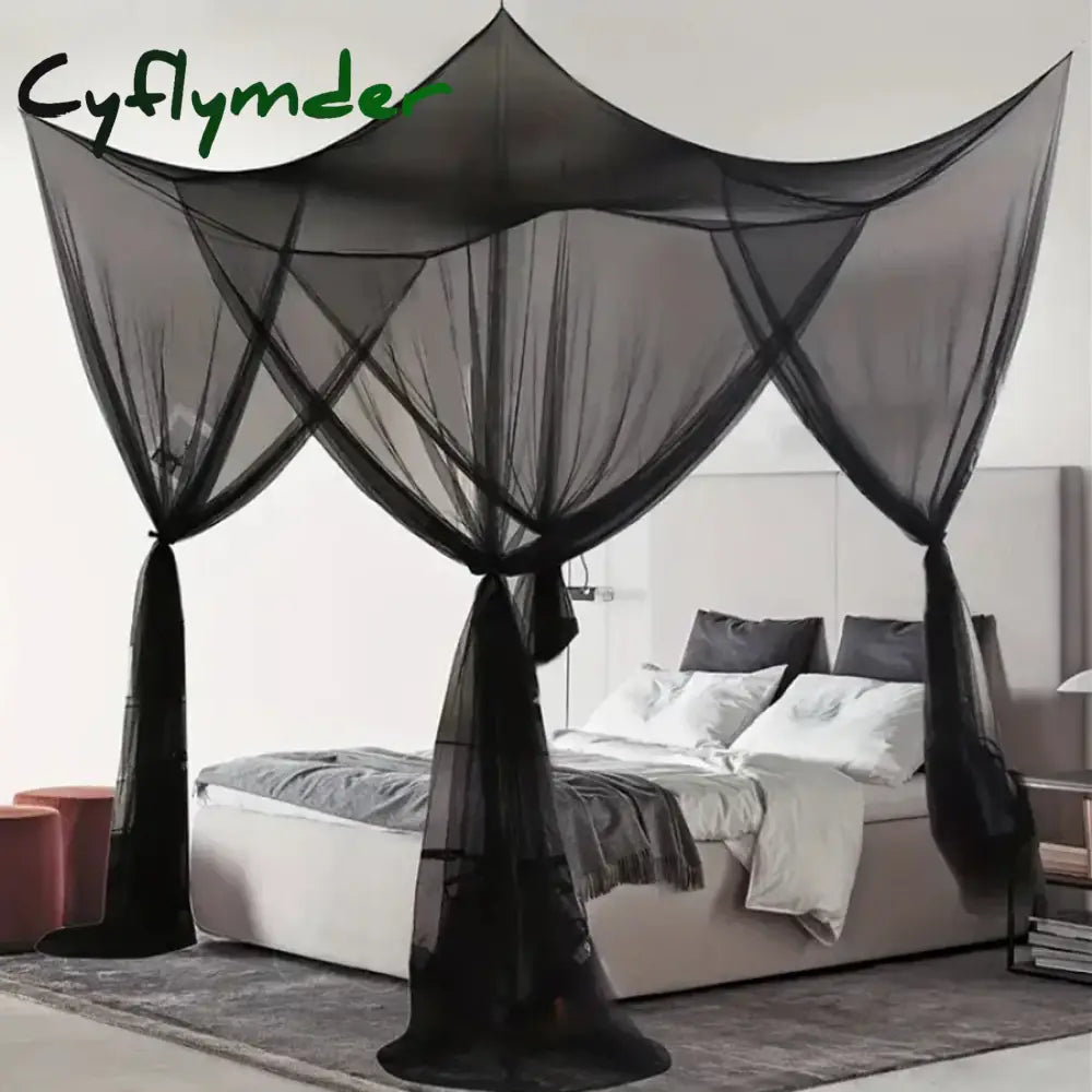 Cyflymder 1 PCS Extra large Mosquito net with 4 openings Durable Canopy Mosquito Net - Perfect for any Size Beds &