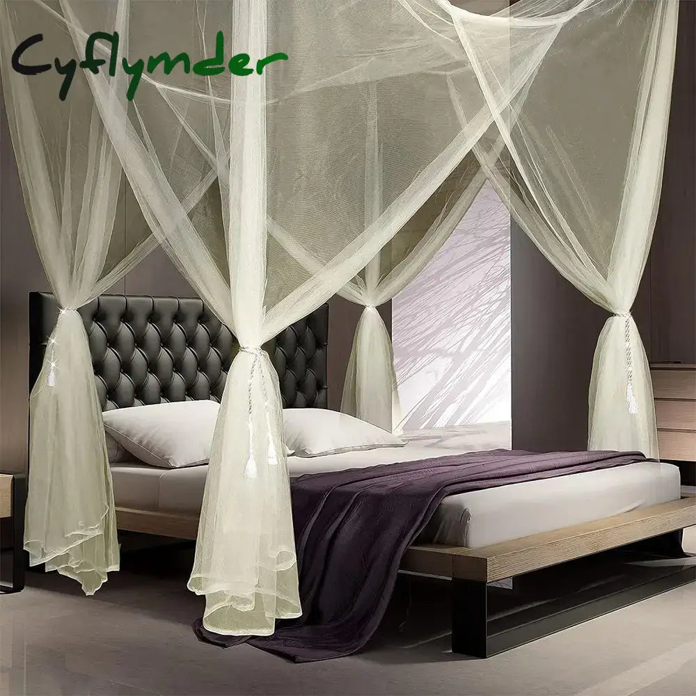 Cyflymder 1 PCS Extra large Mosquito net with 4 openings Durable Canopy Mosquito Net - Perfect for any Size Beds &