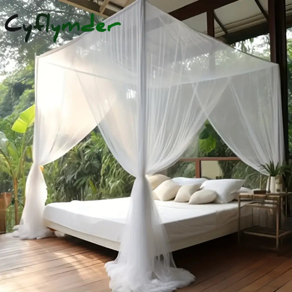 Cyflymder 1 PCS Extra large Mosquito net with 4 openings Durable Canopy Mosquito Net - Perfect for any Size Beds &