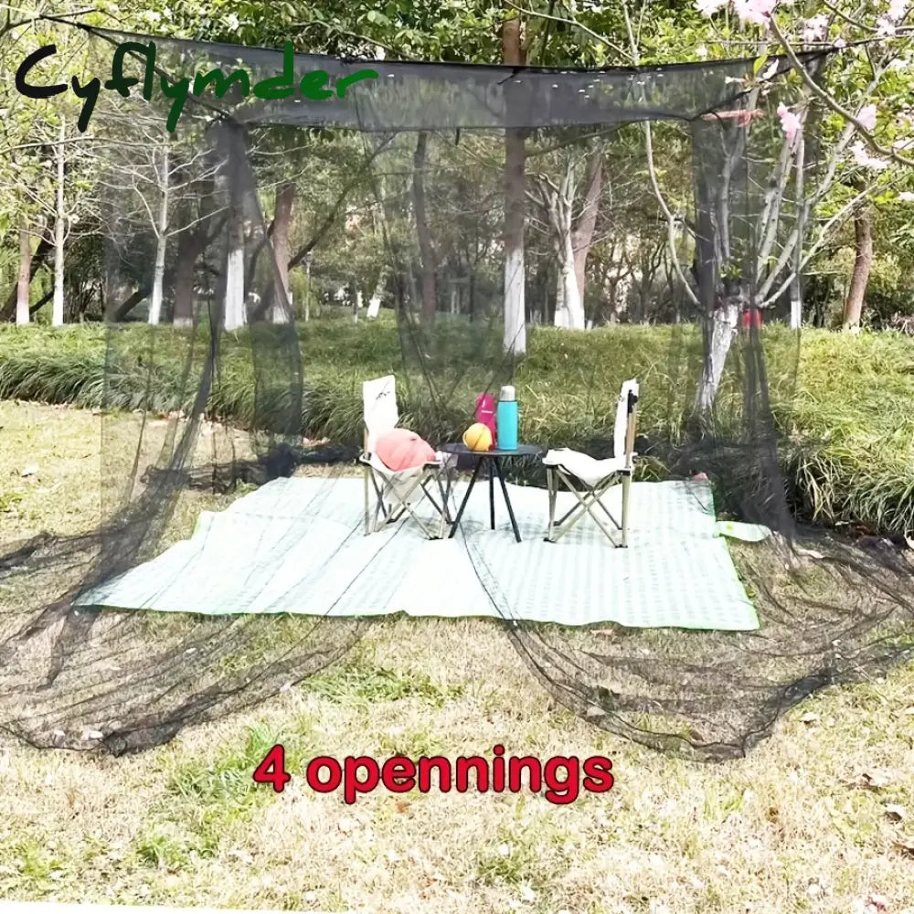 Cyflymder 1 PCS Extra large Mosquito net with 4 openings Durable Canopy Mosquito Net - Perfect for any Size Beds &