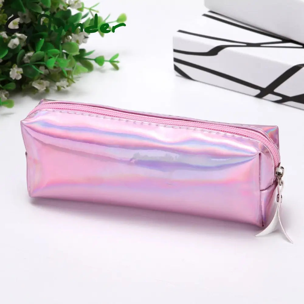 Cyflymder 1 Pcs Kawaii Pencil Case Laser Girl’s Heart Is Simple School Box Pencilcase Bag