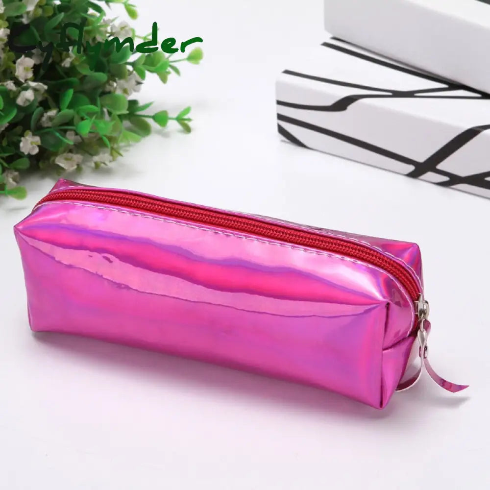 Cyflymder 1 Pcs Kawaii Pencil Case Laser Girl’s Heart Is Simple School Box Pencilcase Bag