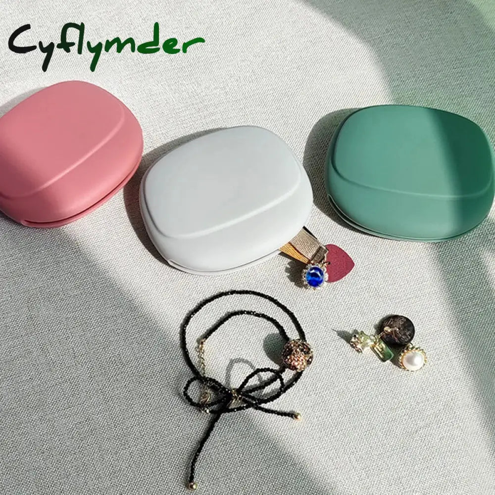 Cyflymder 1 Piece Headphone Storage Box Silicone Earphone Data Cable U Disk Organizer Cute Coins