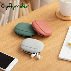 Cyflymder 1 Piece Headphone Storage Box Silicone Earphone Data Cable U Disk Organizer Cute Coins