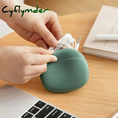 Cyflymder 1 Piece Headphone Storage Box Silicone Earphone Data Cable U Disk Organizer Cute Coins