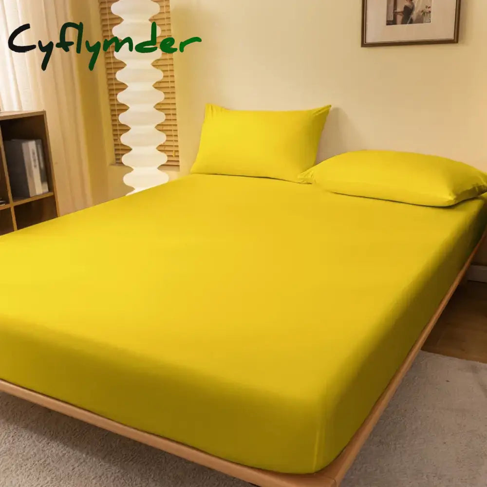 Cyflymder 1 Piece of Solid Color Matte Bed Sheet Solid Color Bed Cover for Bedroom Bedding (excluding Pillowcases)