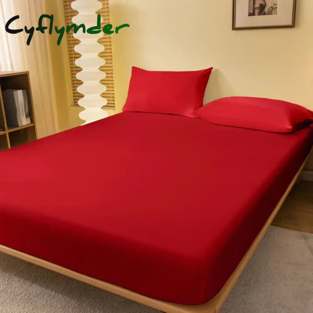 Cyflymder 1 Piece of Solid Color Matte Bed Sheet Solid Color Bed Cover for Bedroom Bedding (excluding Pillowcases)