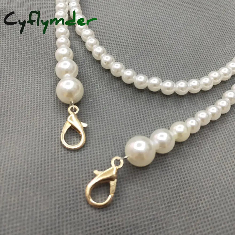 Cyflymder 100/110/120Cm Pearl Strap For Bags Handbag Handles Diy Purse Replacement Long Beaded