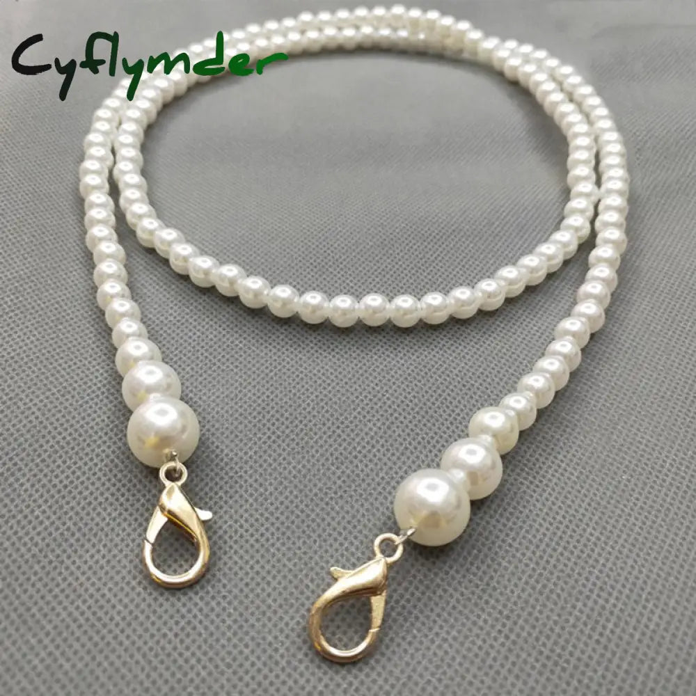 Cyflymder 100/110/120Cm Pearl Strap For Bags Handbag Handles Diy Purse Replacement Long Beaded