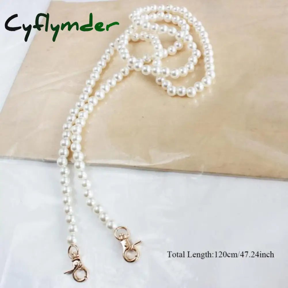 Cyflymder 100/110/120Cm Pearl Strap For Bags Handbag Handles Diy Purse Replacement Long Beaded