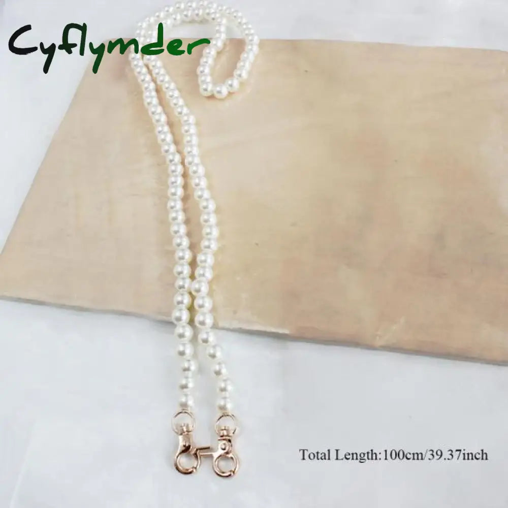 Cyflymder 100/110/120Cm Pearl Strap For Bags Handbag Handles Diy Purse Replacement Long Beaded