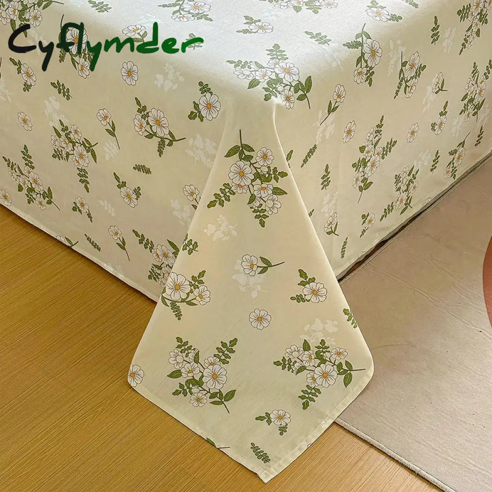 Cyflymder 100% Cotton Flat Sheet Floral Style Bedsheet Skin-friendly Bed Linen sabanas para cama Home Bed Flat Sheets