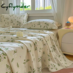 Cyflymder 100% Cotton Flat Sheet Floral Style Bedsheet Skin-friendly Bed Linen sabanas para cama Home Bed Flat Sheets