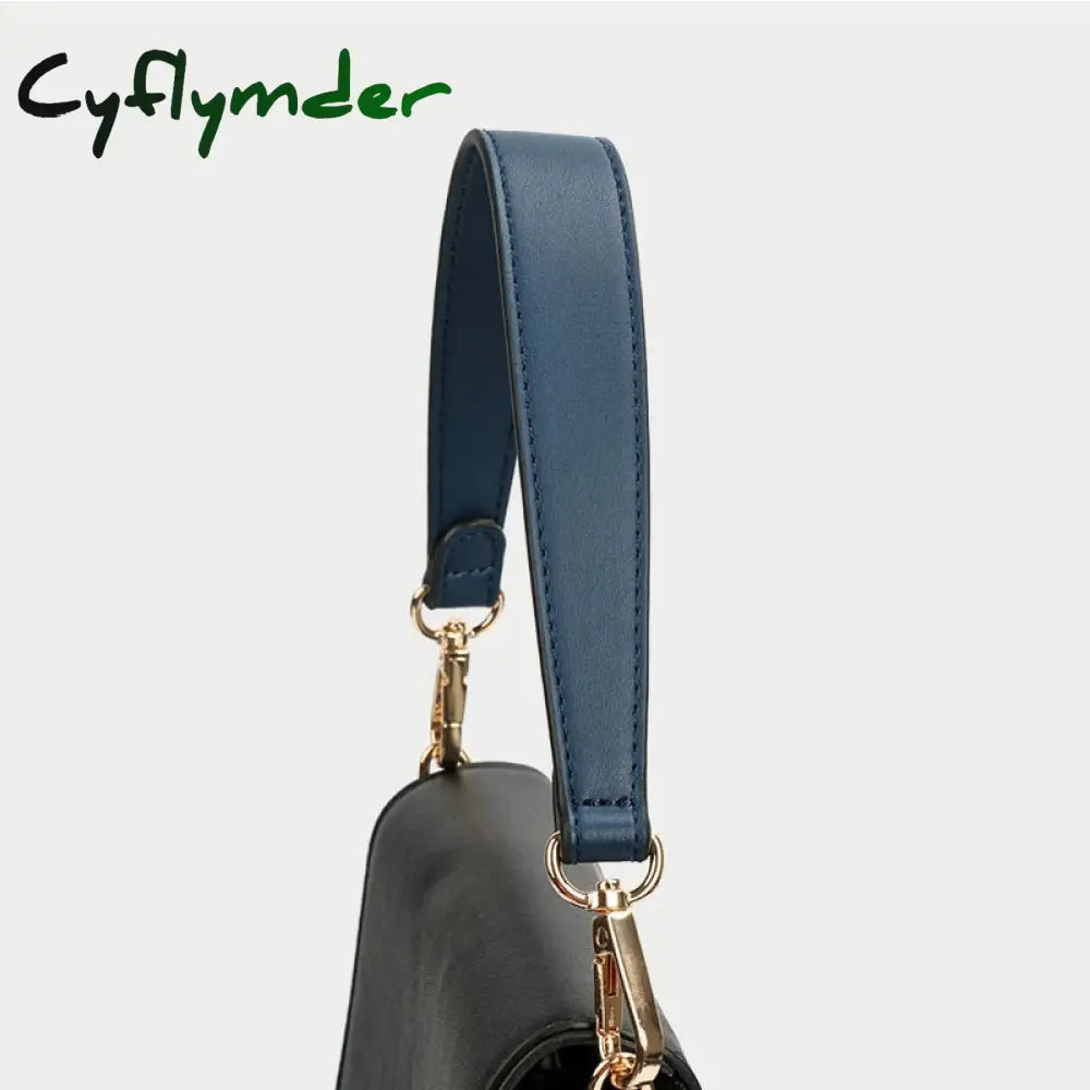 Cyflymder 100% Genuine Leather Bag Strap Handbags Handles For Handbag Short Purse Golden Buckle