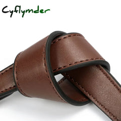 Cyflymder 100% Genuine Leather Bag Strap Handbags Handles For Handbag Short Purse Golden Buckle