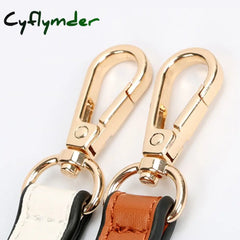 Cyflymder 100% Genuine Leather Bag Strap Handbags Handles For Handbag Short Purse Golden Buckle