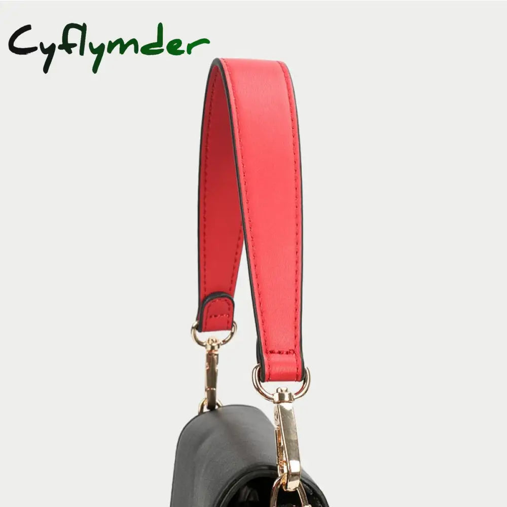 Cyflymder 100% Genuine Leather Bag Strap Handbags Handles For Handbag Short Purse Golden Buckle