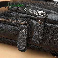 Cyflymder 100% Genuine Leather Men Chest Bag Male Shoulder Messenger Casual Crossbody Fashion