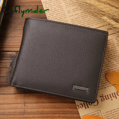 Cyflymder 100% Genuine Leather Men Wallets Premium Product Real Cowhide For Man Short Black Walet