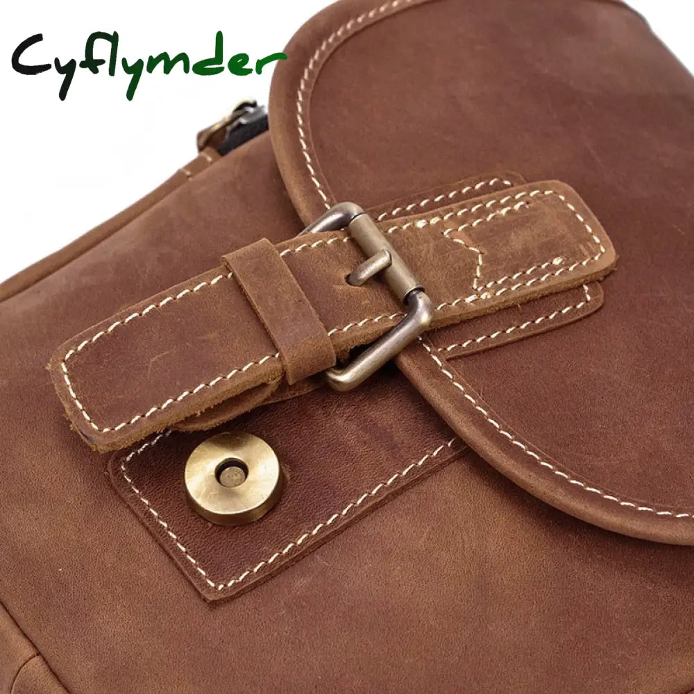 Cyflymder 100% Genuine Leather Messenger Bags Retro Cow Man Bag Corssbody Handlebags Multifunction