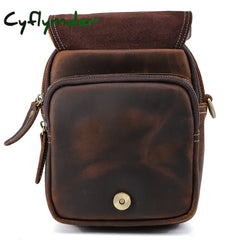 Cyflymder 100% Genuine Leather Messenger Bags Retro Cow Man Bag Corssbody Handlebags Multifunction