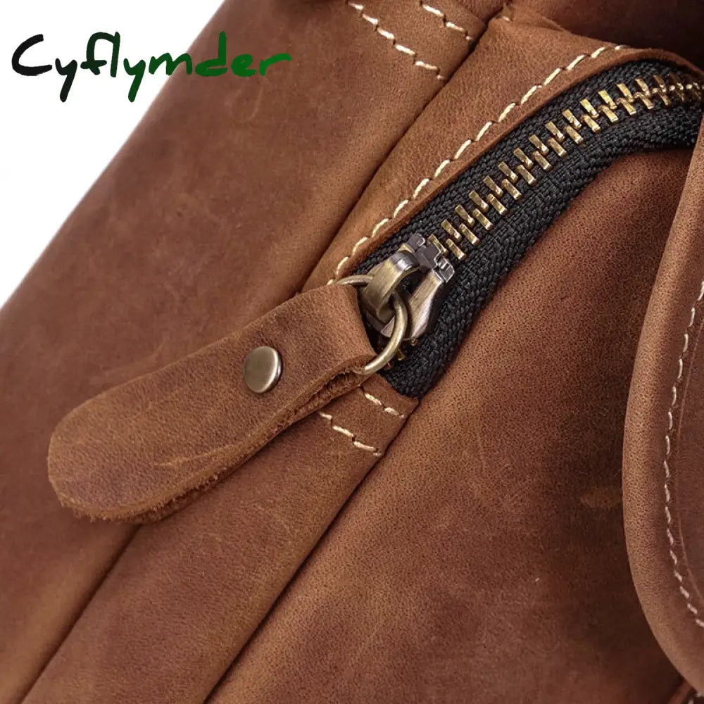 Cyflymder 100% Genuine Leather Messenger Bags Retro Cow Man Bag Corssbody Handlebags Multifunction