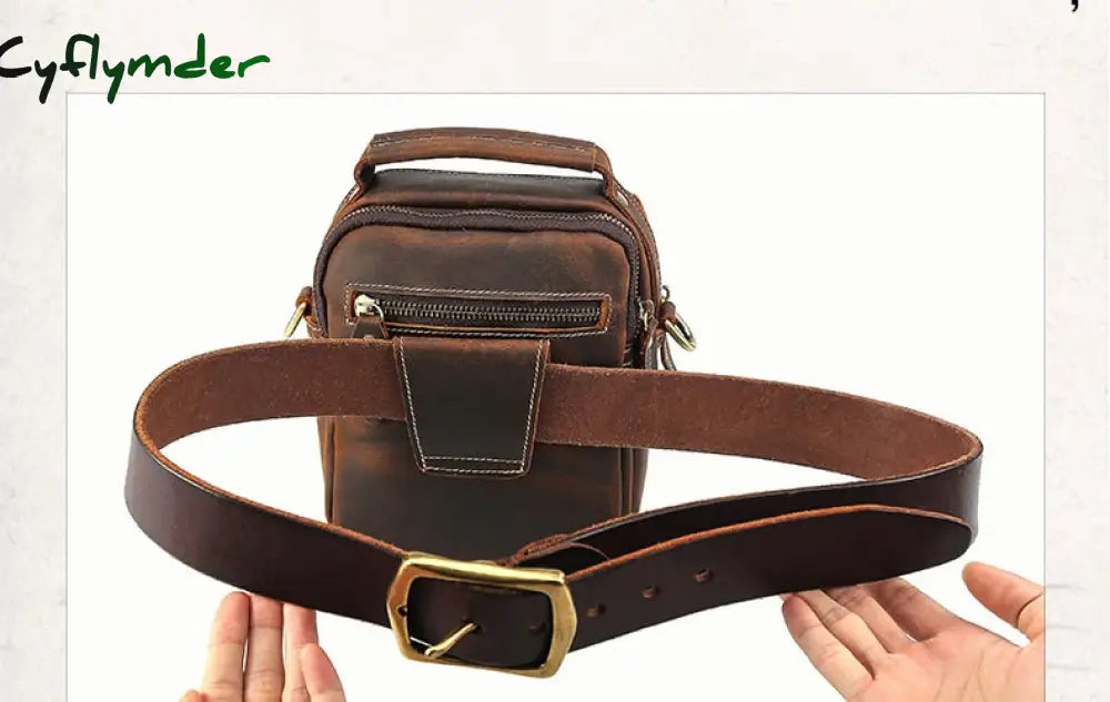 Cyflymder 100% Genuine Leather Messenger Bags Retro Cow Man Bag Corssbody Handlebags Multifunction