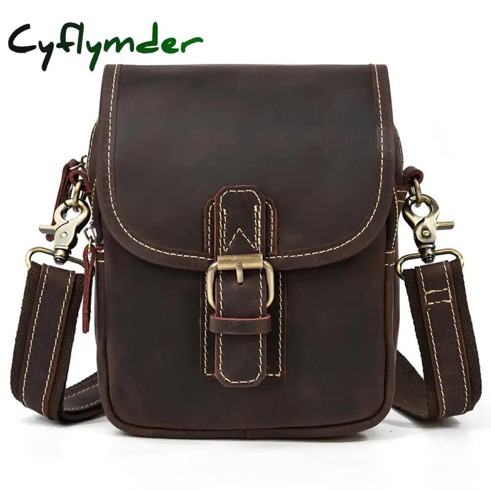 Cyflymder 100% Genuine Leather Messenger Bags Retro Cow Man Bag Corssbody Handlebags Multifunction