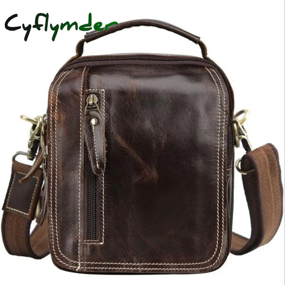 Cyflymder 100% Genuine Leather Messenger Bags Retro Cow Man Bag Corssbody Handlebags Multifunction