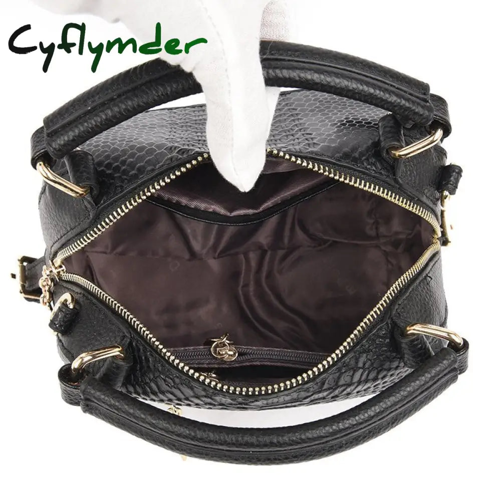 Cyflymder 100% Genuine Leather Women Shoulder Bags Fashion Luxury Handbags Women’s Bag Designer