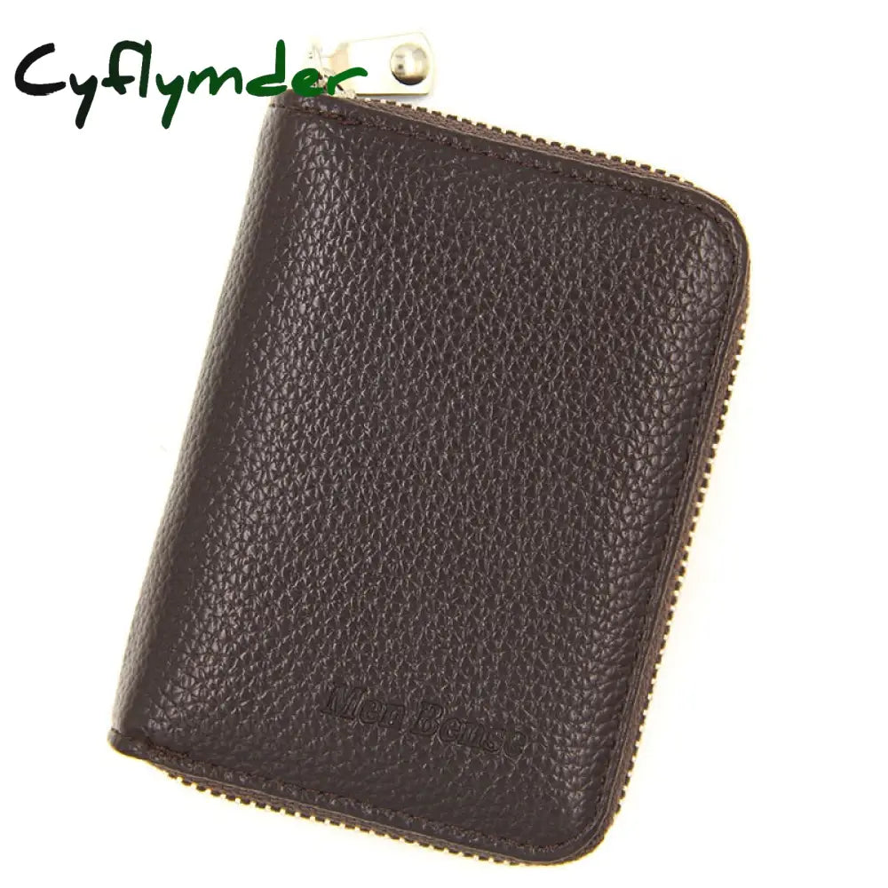 Cyflymder 100% Genuine Pu Leather Men¡®S Wallet Credit Card Holder Blocking Zipper Pocket Men Bag