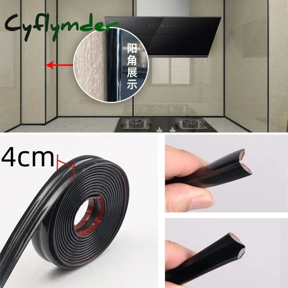 Cyflymder 10Meter Household Wall Sealing Strip tape Waterproof And Antifouling Edge Banding Soft Line Self-Adhesive