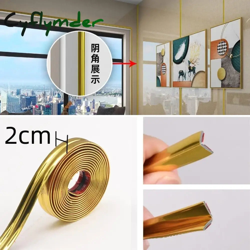 Cyflymder 10Meter Household Wall Sealing Strip tape Waterproof And Antifouling Edge Banding Soft Line Self-Adhesive