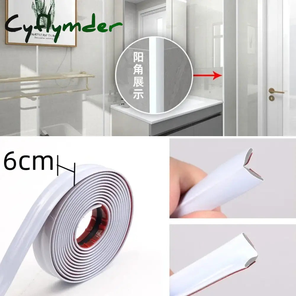 Cyflymder 10Meter Household Wall Sealing Strip tape Waterproof And Antifouling Edge Banding Soft Line Self-Adhesive