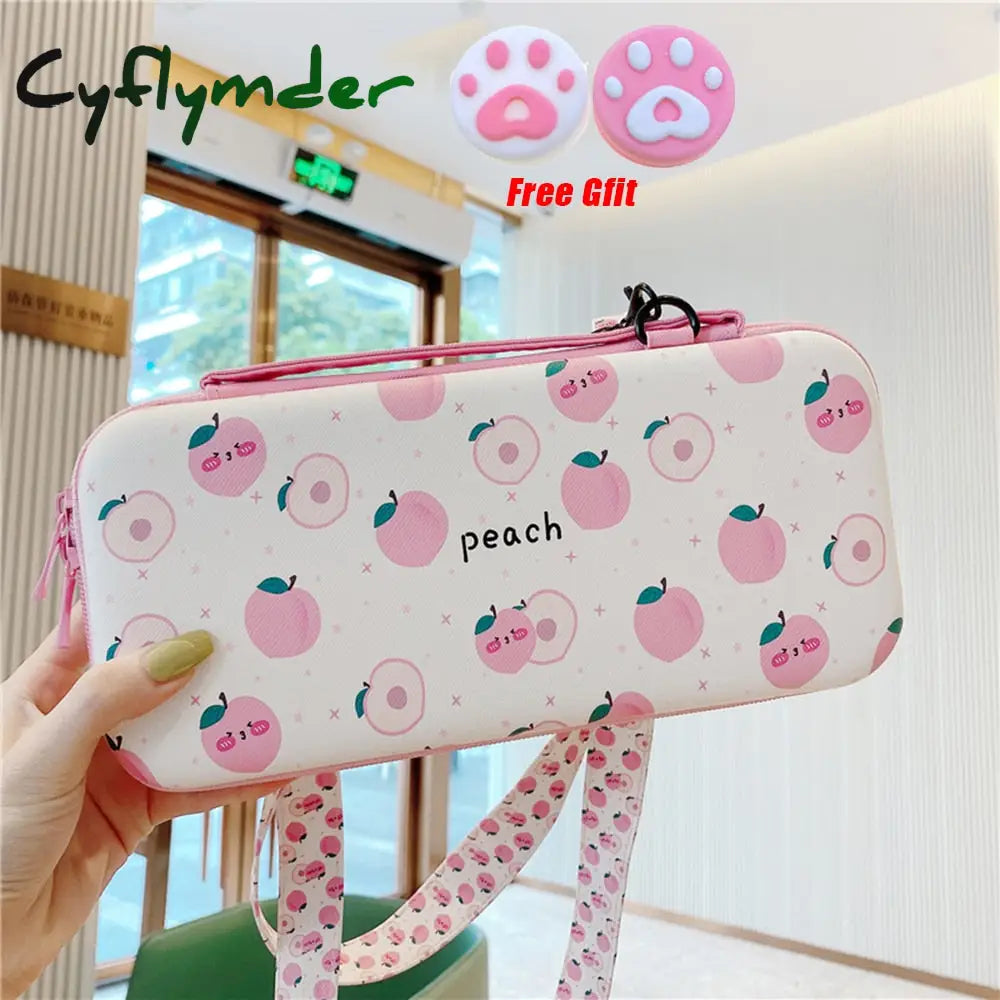 Cyflymder 12Cm*26Cm*5Cm Fruits Portable Shoulder Strap Lanyard Travel Storage Bag For Nintendo