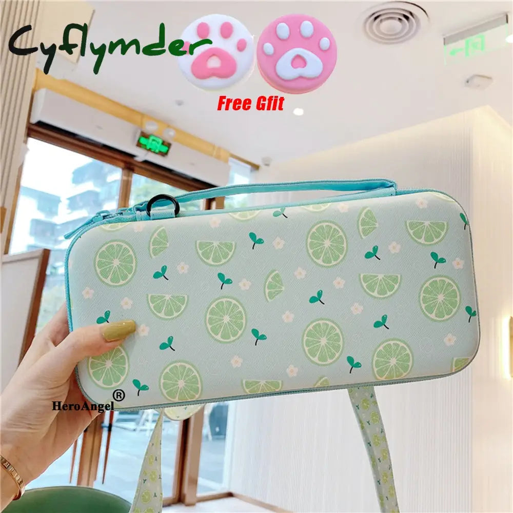 Cyflymder 12Cm*26Cm*5Cm Fruits Portable Shoulder Strap Lanyard Travel Storage Bag For Nintendo