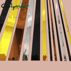 Cyflymder 1M Self-adhesive Acrylic Mirror Wall Sticker Living Room Bedroom Edge Strip Corner Line Wall DIY Background