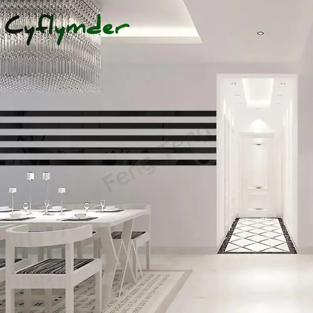 Cyflymder 1M Self-adhesive Acrylic Mirror Wall Sticker Living Room Bedroom Edge Strip Corner Line Wall DIY Background