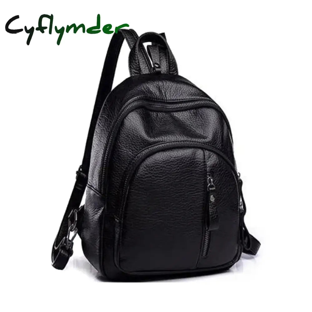 Cyflymder 1Pc Anti-Theft Soft Pu Leather Backpack Women Vintage Shoulder Bag Ladies Mini Travel