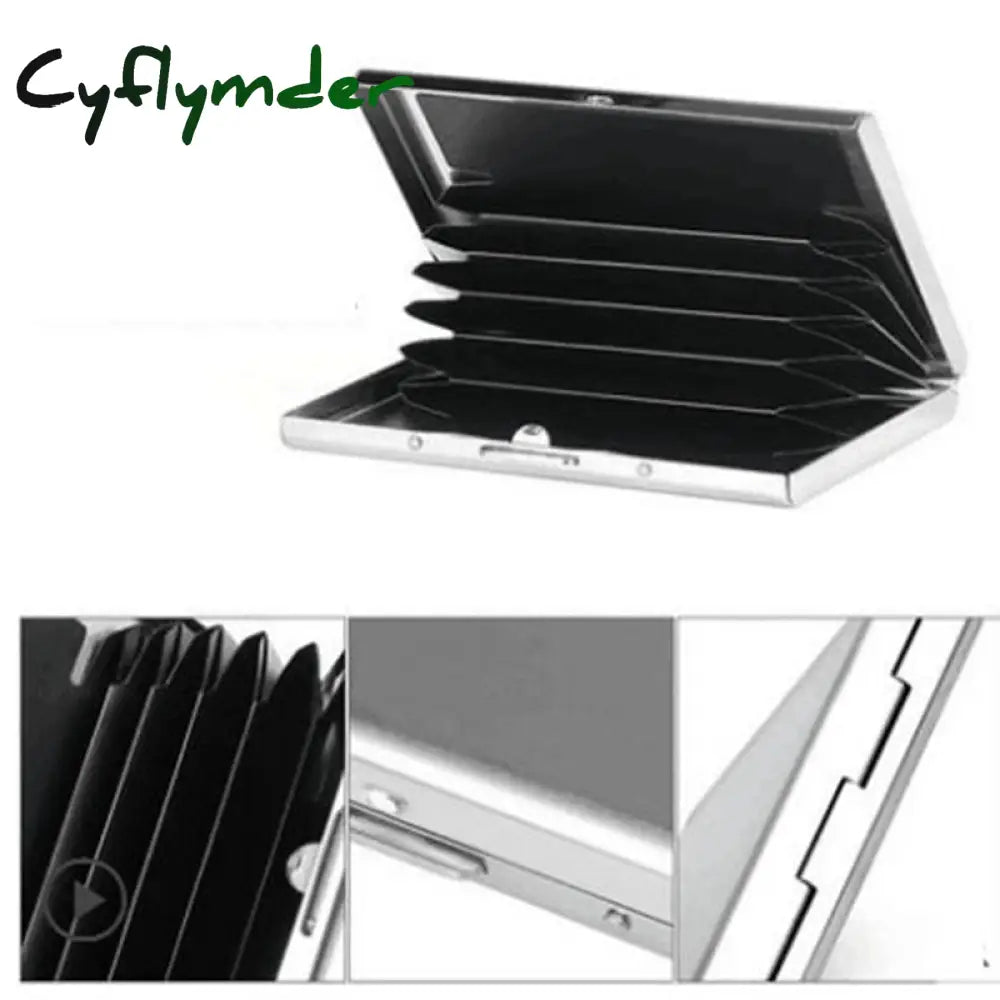 Cyflymder 1Pc Card Holder Men Rfid Blocking Aluminum Metal Slim Wallet Money Bag Anti-Scan Credit