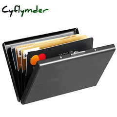 Cyflymder 1Pc Card Holder Men Rfid Blocking Aluminum Metal Slim Wallet Money Bag Anti-Scan Credit