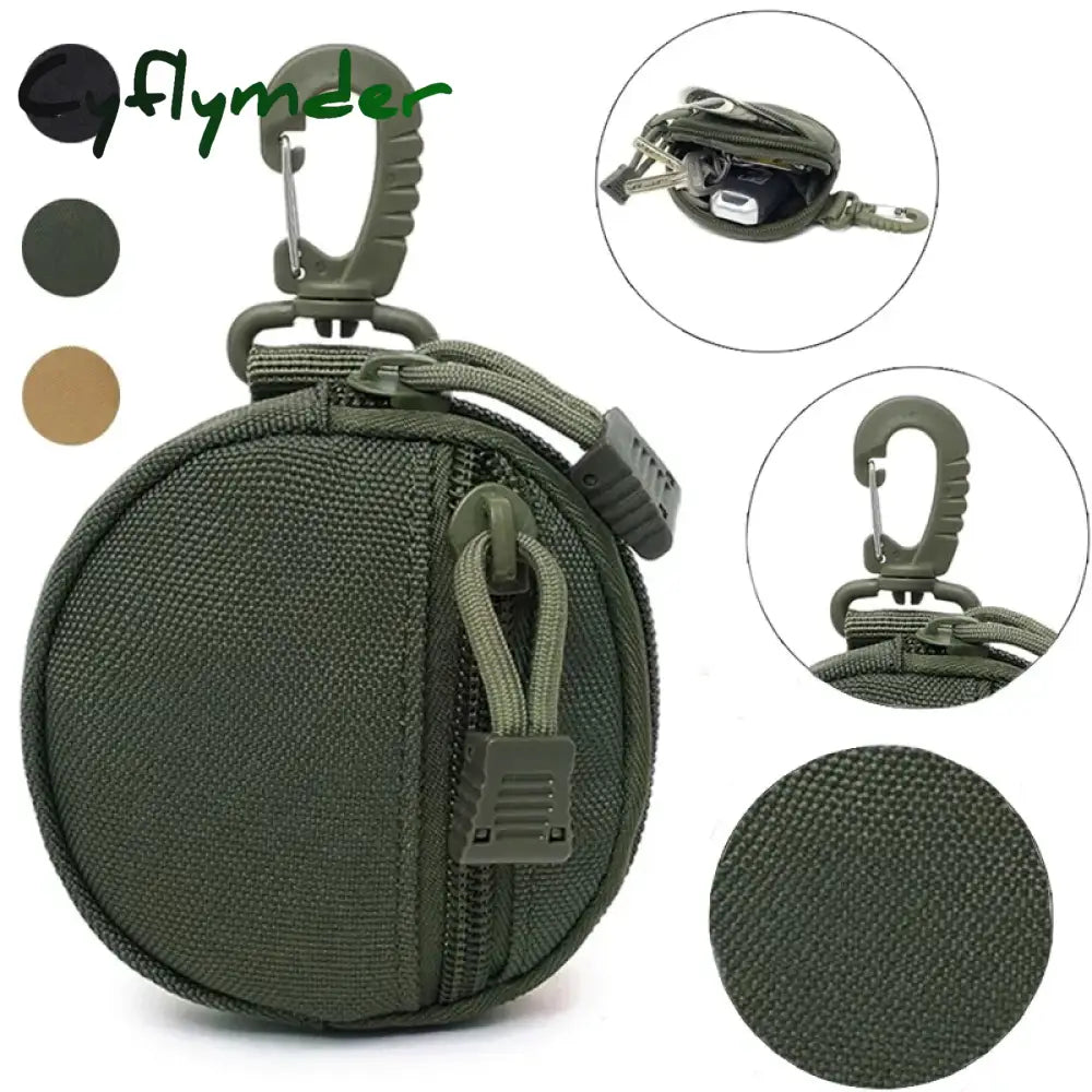 Cyflymder 1Pc Casual Men Coin Wallet Portable Mini Money Pouch Keys Holder Waist Bag Round Small